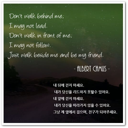 Just walk beside me and be my friend