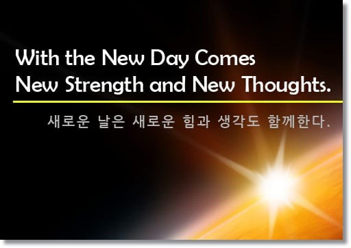 With the new day comes new strength and new thoughts. 